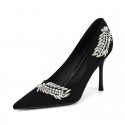 Black Suede High Heels Women Pointed Stiletto Heel