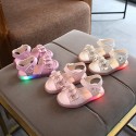 Girls' Toothy Flashing Sandals Fashion Glowing Princess Shoes