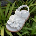 White Leather Bowknot Girls' Sandals Non-slip Anti-sweat