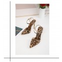 Stiletto Leopard Print Shallow Mouth European And American Plus Size Pointed Women's High Heels