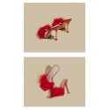 Women's Fashion Shoes Furry Transparent Broadband Crystal Heel Stiletto Heel Sandals