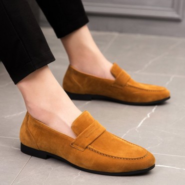 Versatile British-style Microfiber Slip-on Loafer Shoes For Men