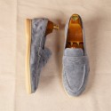 Men's Loafers With Round Toe Suede Slip-ons