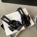 Fairy Style Square Bow Bow One Line Slippers For Women, Slim Heels With Exposed Toes, High Heels, Cool Slippers