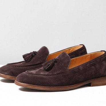 British-style Suede Tassel Suede Loafer Shoes