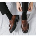 Brogue Business Casual Leather Shoes Men's Comfortable Breathable Tassel Slip-on Slip On Loafers Men