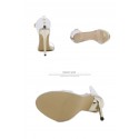 Rhinestone High-heeled Sandals Snakelike Winding Round Toe Transparent Large Size High Heels Women