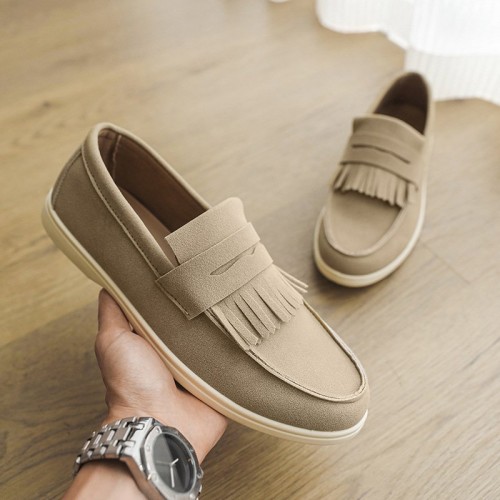 Mens Matte Leather Loafer Slip-on Shoes