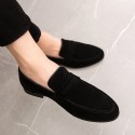 Versatile British-style Microfiber Slip-on Loafer Shoes For Men