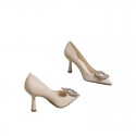 French Pointed High Heels Women Temperament Bride Thin Solid Color