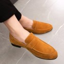 Versatile British-style Microfiber Slip-on Loafer Shoes For Men
