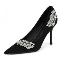 Black Suede High Heels Women Pointed Stiletto Heel