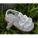 White Leather Bowknot Girls' Sandals Non-slip Anti-sweat